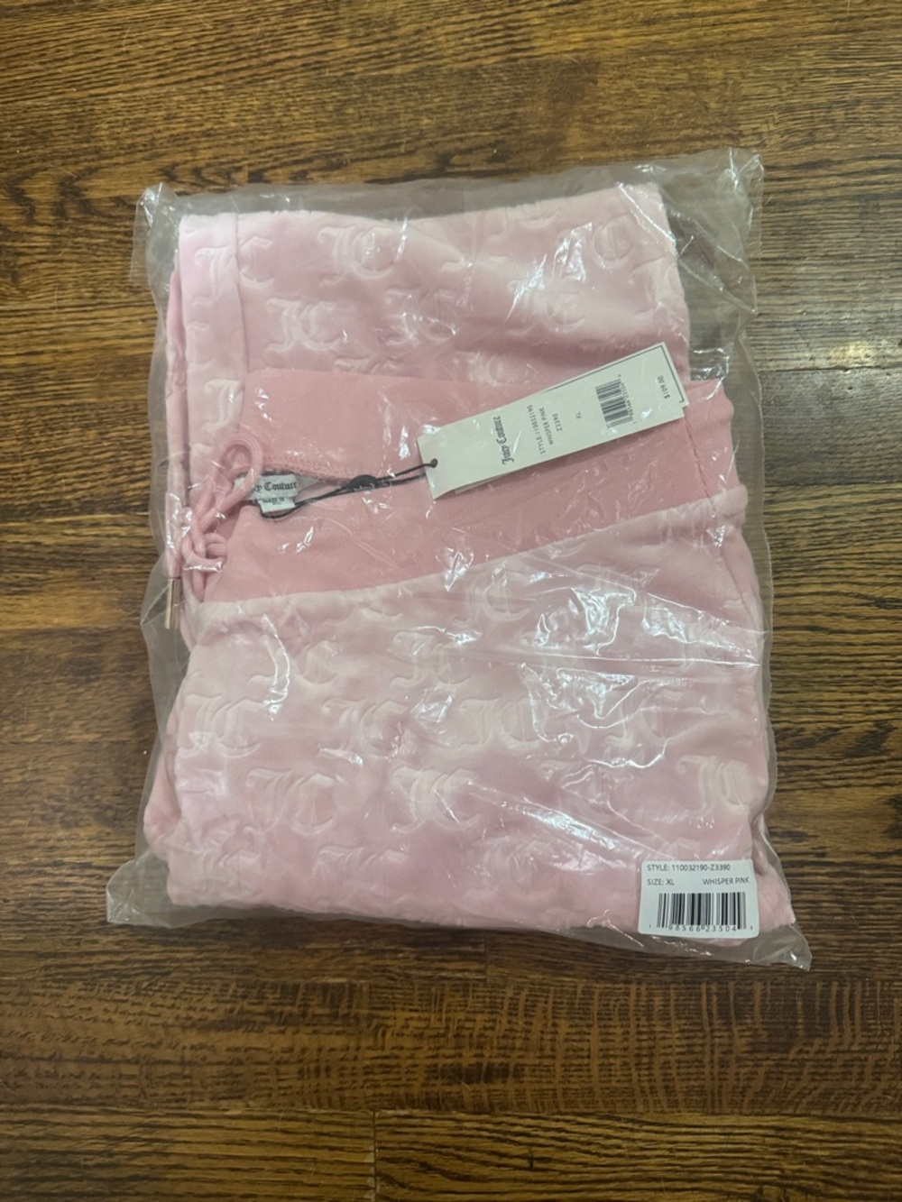 Juicy Couture Embossed “JC”Patterned Velour Track Pants/Size XL/NIB/SEALED! - Picture 3 of 16